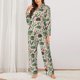 thumbnail image 2 of Balery Armadillo Conjunto de Pijama con Estampado para Mujer, Conjunto de Dos Piezas con Manga Larga, Ropa de Dormir Suave con Bolsillos, Pijamas Cómodos-Small, 2 of 7