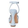 thumbnail image 2 of MADDEN GIRL Womens Light Blue Padded Embellished 1" Platform Adjustable Strap Ankle Strap Zanee Square Toe Flare Buckle Heeled Sandal 10 M, 2 of 4