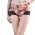 thumbnail image 2 of Holiday Savings! Horkkom Lace Underwear for Women Plus Size High Waisted Butt Lifting ladies underwear panties Floral Printed Sexy Thin Shorts, Gifts for Women, 2 of 3
