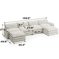 thumbnail image 2 of Homall U-Shape 4 Seat Cloud Couch Sectional Sofa with chaise lounge Convertible Sofa Set for Living Room, White, 2 of 7