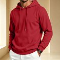 thumbnail image 3 of Dwellite Hoodies for Men Hooded Sweatshirt Casual Long Sleeve Hoodie Pullover Fashion Hoodies with Pocket Red 3XL, 3 of 6