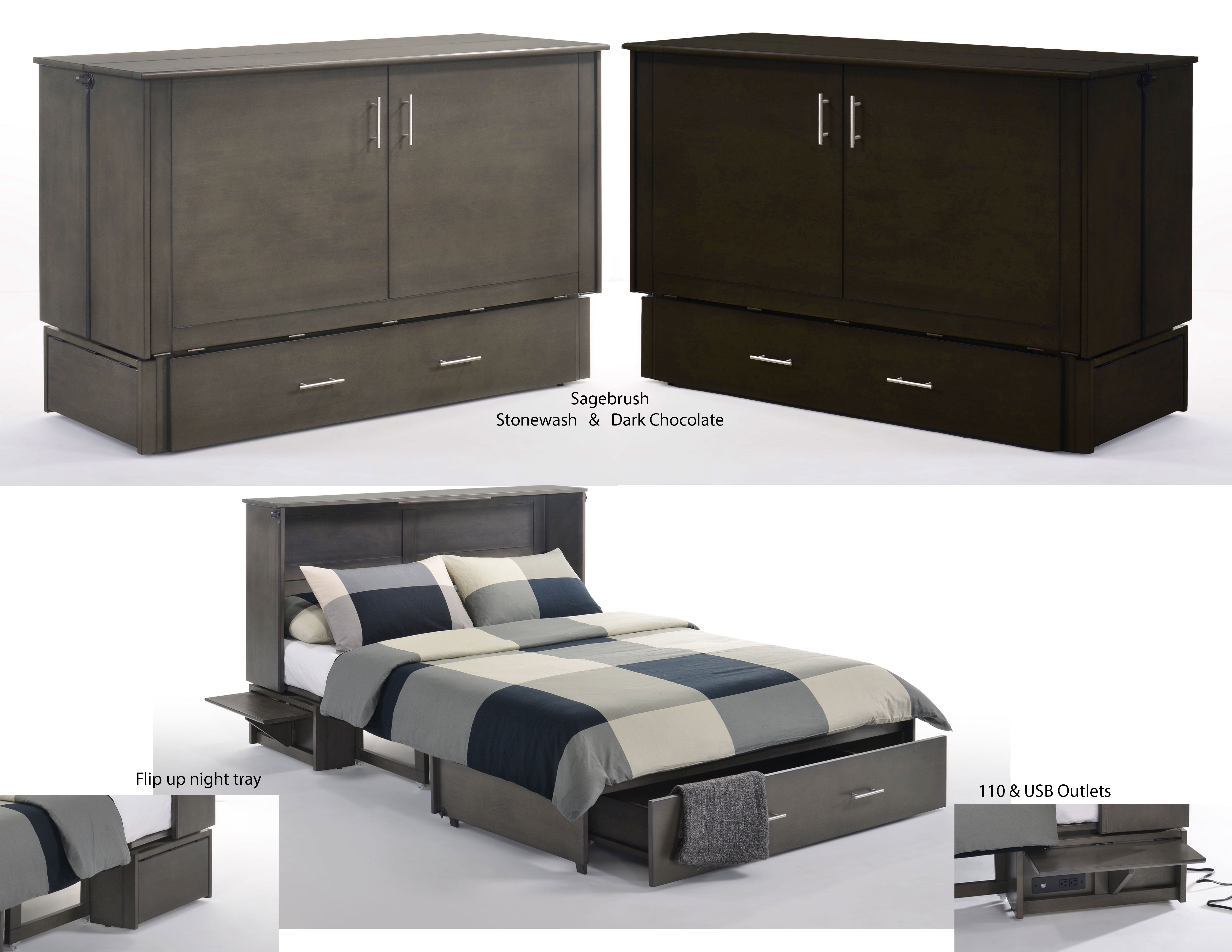 Night Amp Day Furniture Sagebrush Murphy Cabinet Bed With