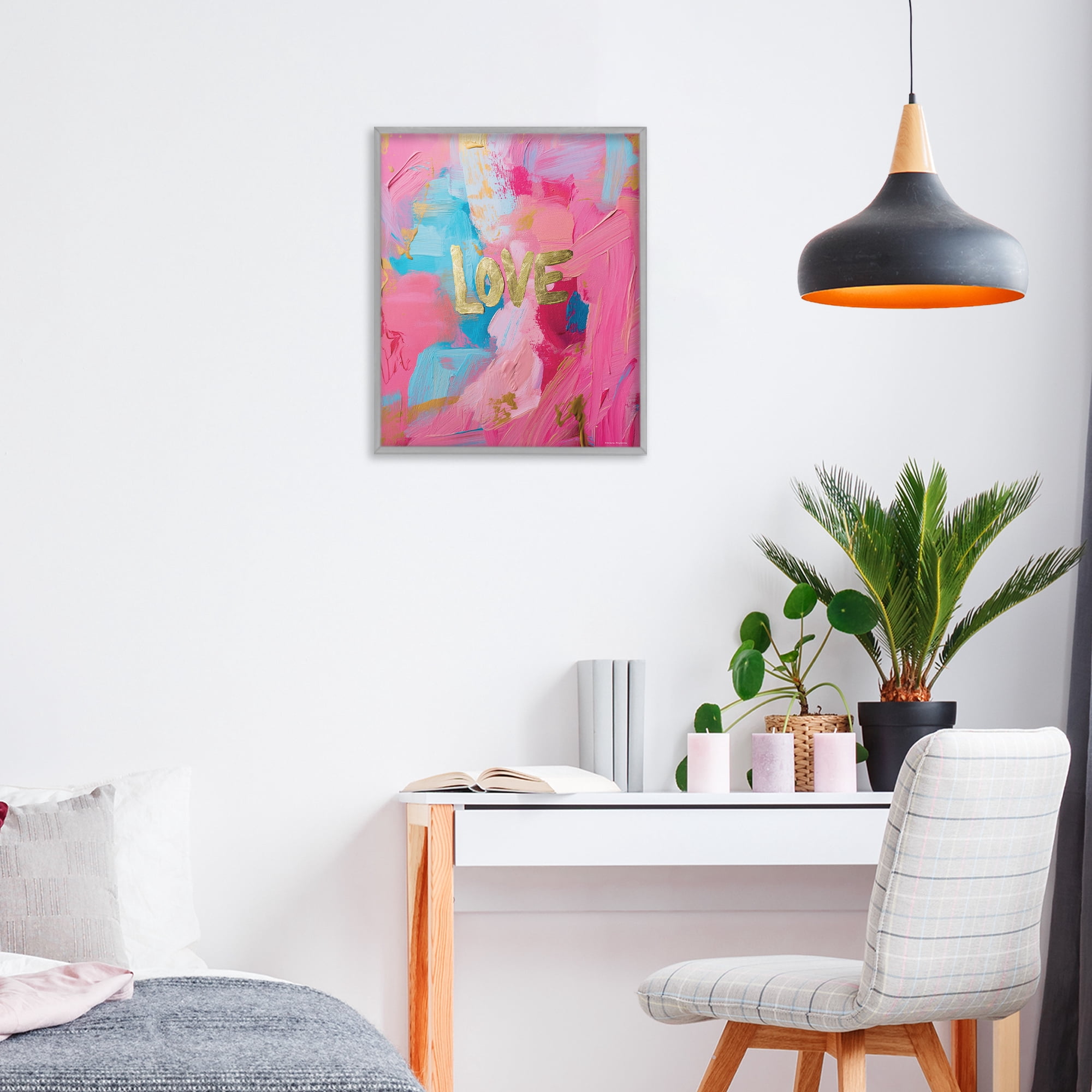 Stupell Industries Glam Love In Motion Gray Framed Giclee Art, design by Svetlana Aleynikova
