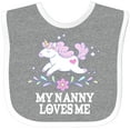 thumbnail image 3 of Inktastic My Nanny Loves Me Girl Unicorn Girls Baby Bib, 3 of 4