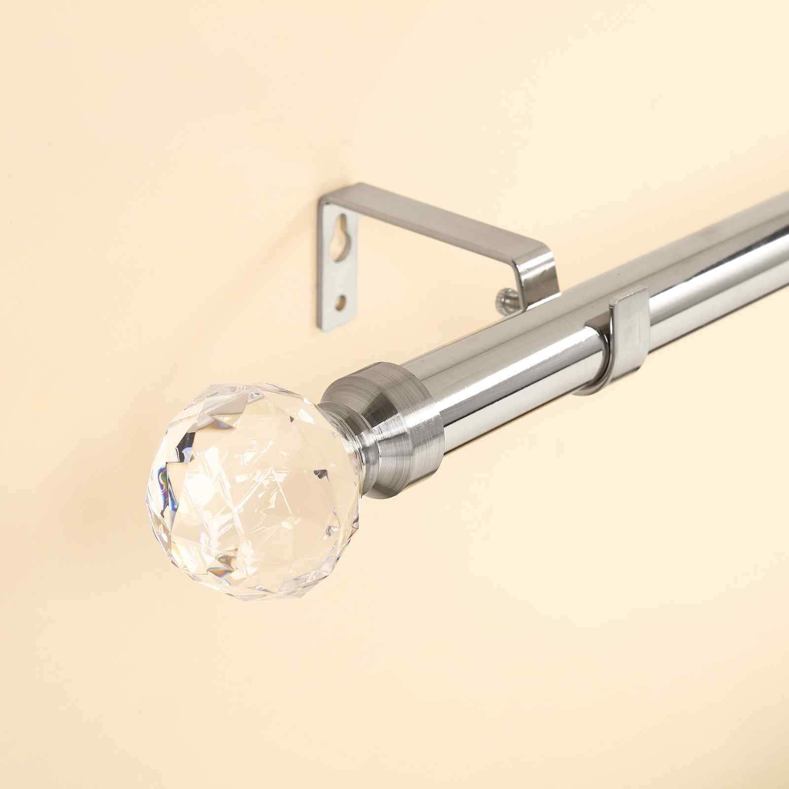 Efavormart 1 Pack of 42"126" Adjustable Metal Silver Curtain Rod Set