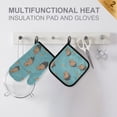 thumbnail image 4 of Yayeee Oven Mitts and Pot Holder Set of 4 Heat Resistant Kitchen Gloves Baking Hot Pad, Cartoon Capybaras, 4 of 5