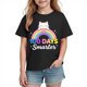 thumbnail image 2 of Blusas y camisas de manga corta con cuello redondo para niños y niñas, camisetas gráficas de manga corta, blusas con estampados bonitos para la temporada escolar., 2 of 9