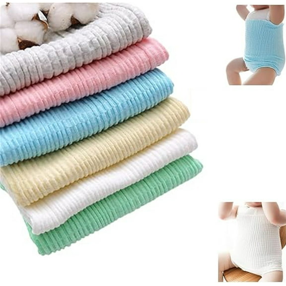 Duslogis 6 Pcs Baby Belly Band Elastic Gtube Belt Single Layer Belly Button Cover Cotton Gtube Cover Umbilical Hernias Belt for Babies Toddler Boys Girls