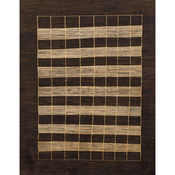 Ahgly Company Machine Washable Indoor Rectangle Abstract Brown Area Rugs, 3' x 5'