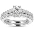 thumbnail image 1 of 1ct Pave Diamond Engagement Wedding Matching Ring Set 14K White Gold Round Cut, 1 of 3