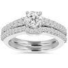 Pompeii 1ct Round Cut Diamond Engagement Matching Wedding Ring Set 14K White Gold (G/H,I1)