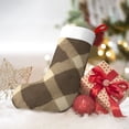 thumbnail image 6 of Flannel Christmas Stocking 17.7×11×7in Soft And Light Touch Good Socks Splicing Design Can Be Used For Hanging Argyle Plaid Khaki_2, 6 of 8