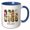 Blue/White, variant on 3drose, Golden Acres. Summer, Holiday, Farm. Art Brushstroke. Gift for All, 11oz Two-tone Yellow Mug