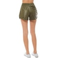 thumbnail image 5 of Made by Olivia Women's Dolphin Hem Faux Leather Relaxed-Fit Shorts with Elastic Band, 5 of 5