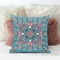 thumbnail image 2 of Amrita Sen Designs  26 x 26 in. Paisley Leaf Geo Duo Broadcloth Indoor & Outdoor Blown & Closed Pillow - Muted Blue & Red, 2 of 3