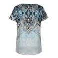 thumbnail image 4 of DYMADE Womens Summer Geometric Ethnic Print Short Sleeve V-Neck Pullover Basic T-Shirt Blouses, 4 of 4