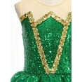 thumbnail image 5 of iiniim Halloween Girls Elf Leotard Kids Sequins Mesh Tutu Dress Bodysuit for Gymnastics Ballet Dance Green 14, 5 of 7