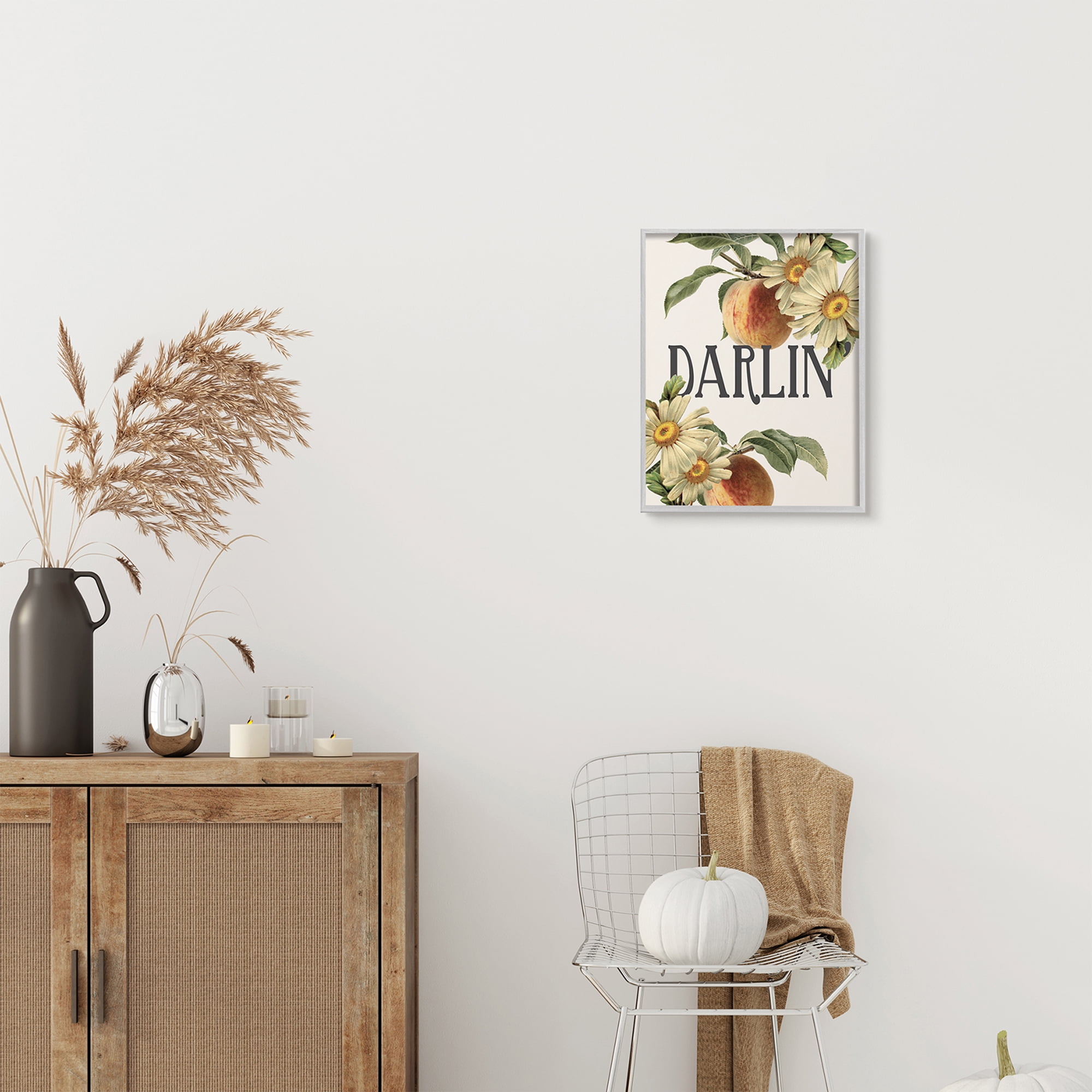 Stupell Industries Darlin' Southern Phrase Vintage Peach Tree Typography Painting Unframed Art Print Wall Art, 13 x 19