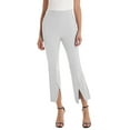 thumbnail image 2 of Inevnen Women's Split Front Cropped Pants Elastic High Waist Elegant Flare Leg Capri with Pockets, 2 of 7