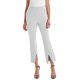 thumbnail image 1 of VISgogo Pantalones recortados casuales para mujer, cintura alta, color sólido, pierna acampanada, pantalones divididos con bolsillos VISgogo  moda, 1 of 7