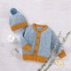 thumbnail image 4 of Gibobby Blusa Termica Blusa de punto para bebé infantil Sombrero Trajes Niñas Niños Tops Sudadera Algodón Suéter Niños Tops(Azul, 3-6 Meses), 4 of 5