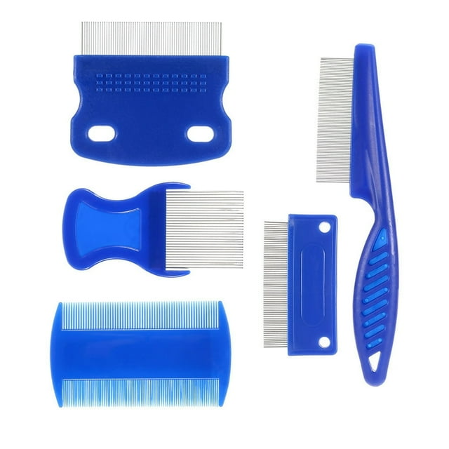 OUSITAID 5Pcs Flea Comb Lice Combs High Strength Teeth Durable Pet Tear Stain Remover Combs Pet Dog Cat Grooming Comb Set Effective Float Hair Remover for Pet Cat Dogs