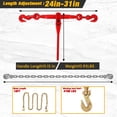 thumbnail image 3 of QinaQin Set of 2 Ratcheting Chains and Binders, 3/8 Inch Load Binder Kit with 10 Feet Chains, 3 of 8