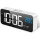 thumbnail image 1 of Reloj despertador digital LED, reloj de noche con espejo recargable con pantalla de temperatura, repetición, sin tictac, volumen y brillo ajustables, 2 alarmas con 13 música WD.WDQZL Ropa, 1 of 6