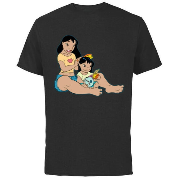 Disney Lilo and Stitch Lilo and Nani Sister - Short Sleeve Cotton T-Shirt for Adults - Customized-White