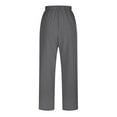 thumbnail image 4 of Womens Casual Linen Pants Straight Leg Drawstring Elastic High Waist Loose Comfy Trousers with Pockets, 4 of 5