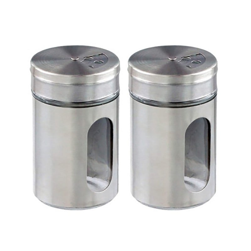 Salt and Pepper Shakers ,Spice Jars Set with Adjustable Pour Holes