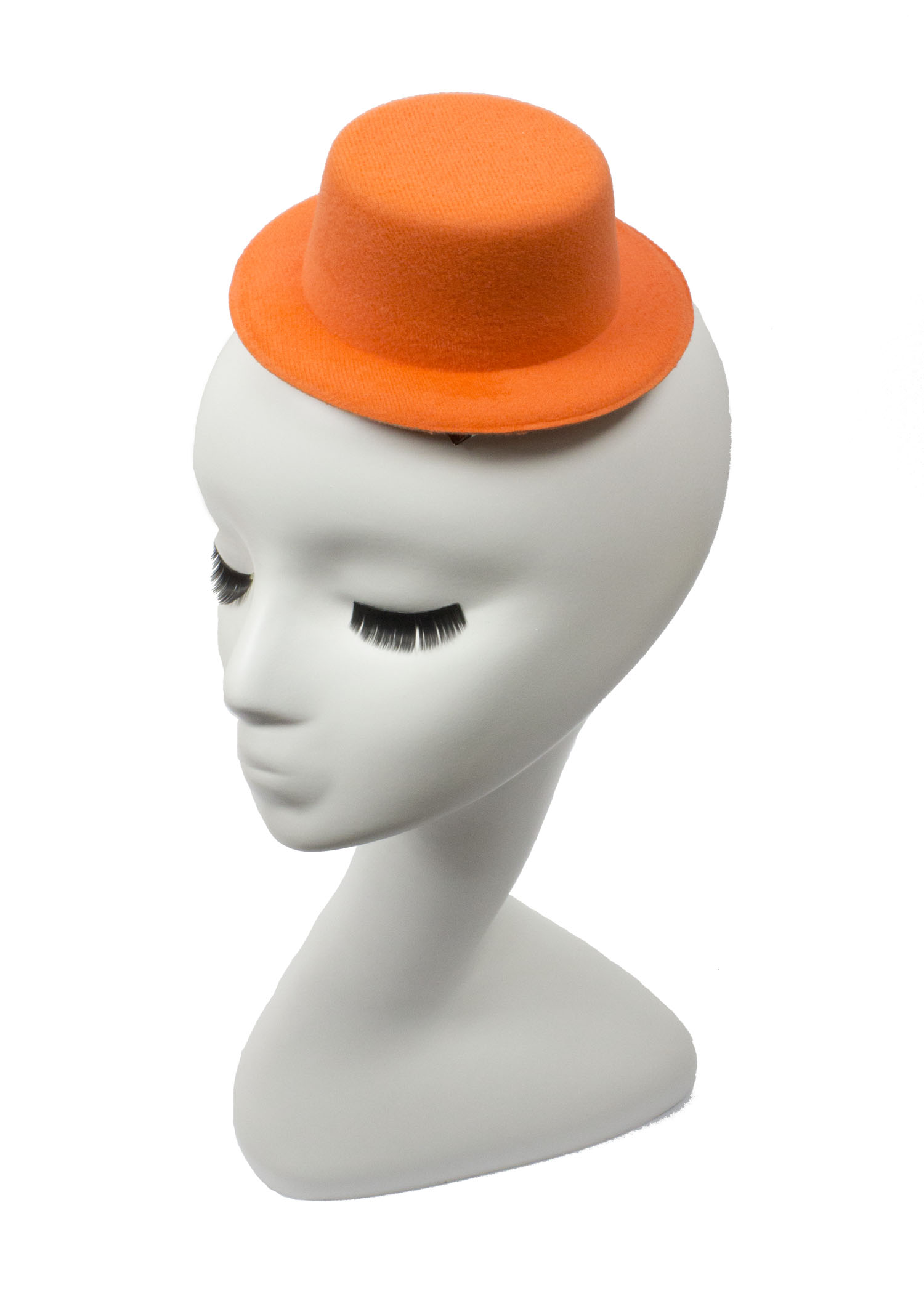 5" Orange Mini Top Hat Fascinator Base Available in 14 Colors