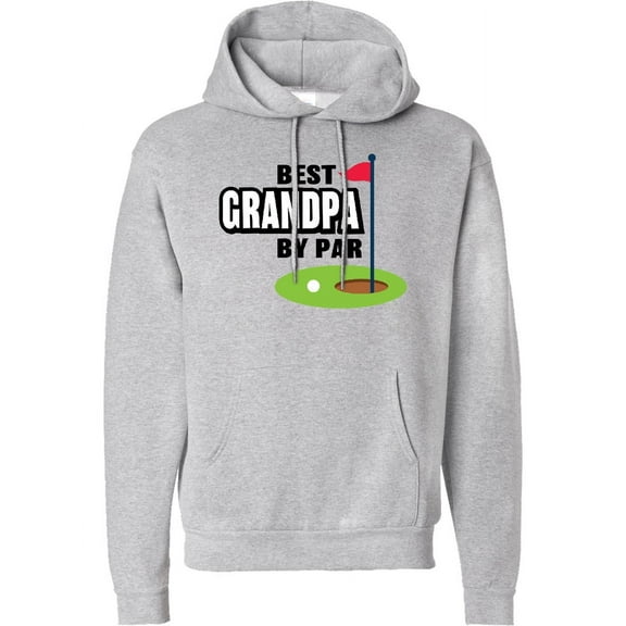 Inktastic Father's Day Best Grandpa by Par with Flag and Golf Ball Adult Hoodie Sweatshirt