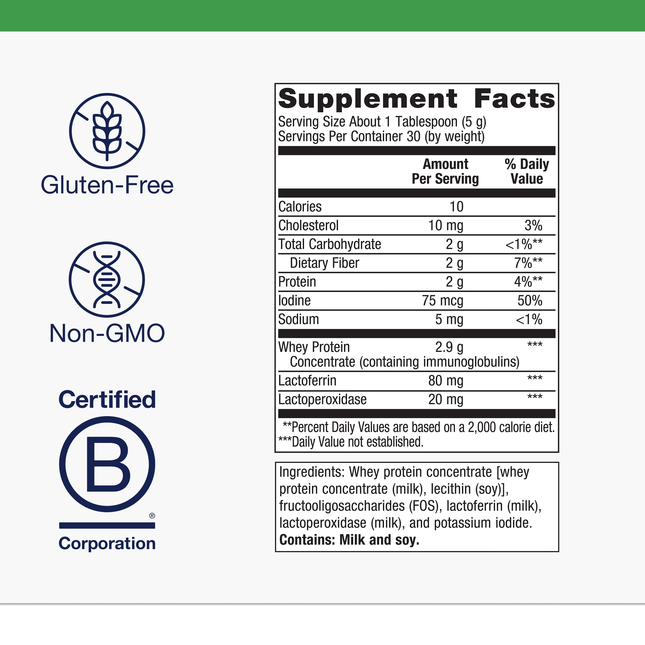 Metagenics Probioplex Intensive Care - Prebiotic Powder - Intestinal Immune System Support* - with Lactoferrin & Lactoperoxidase - Gluten-Free & Non-GMO - 5.29 oz