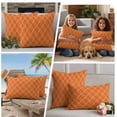 thumbnail image 4 of 2 Pack Outdoor Waterproof Throw Pillow Covers,Abstract Modern Orange Wave Line Decorative Square Patio Pillowcases for Chair Couch Sofa 16x16in, 4 of 9