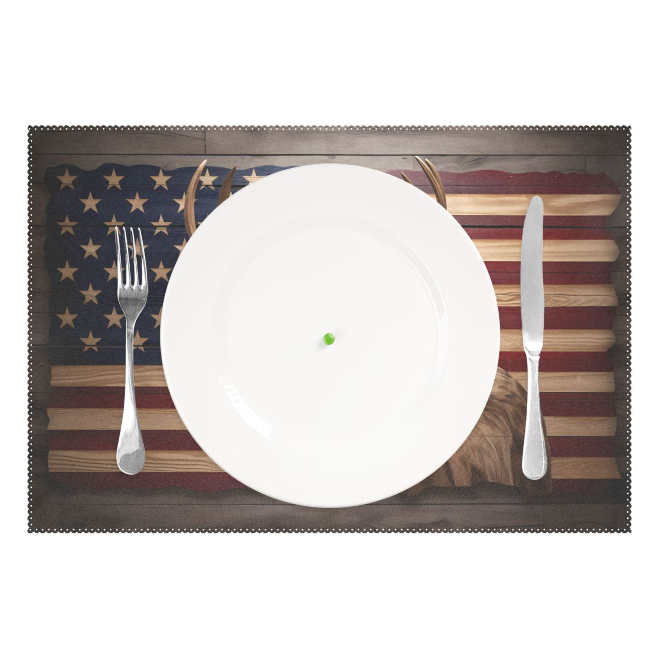 American Flag Deer 12×18 inch Placemats Heat Resistant Washable Foldable Rectangular Placemats Set Decoration Indoor Outdoor for Kitchen Dining Table 6PCs