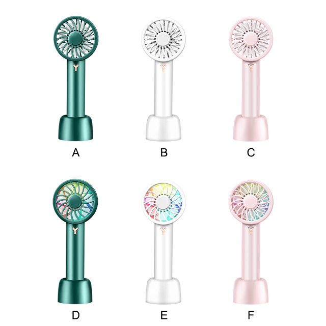 Handheld Fan Adjustable Rechargeable Portable Cooling Device Travel Battery Operated Outdoor Brushless Plastic Cooler Gift White Without Light