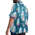 thumbnail image 3 of Easter Men's Short Sleeve Hawaiian Beach Shirts, Casual Printed Button Down Spread Collar Tops, Summer Unisex Style, 3 of 6
