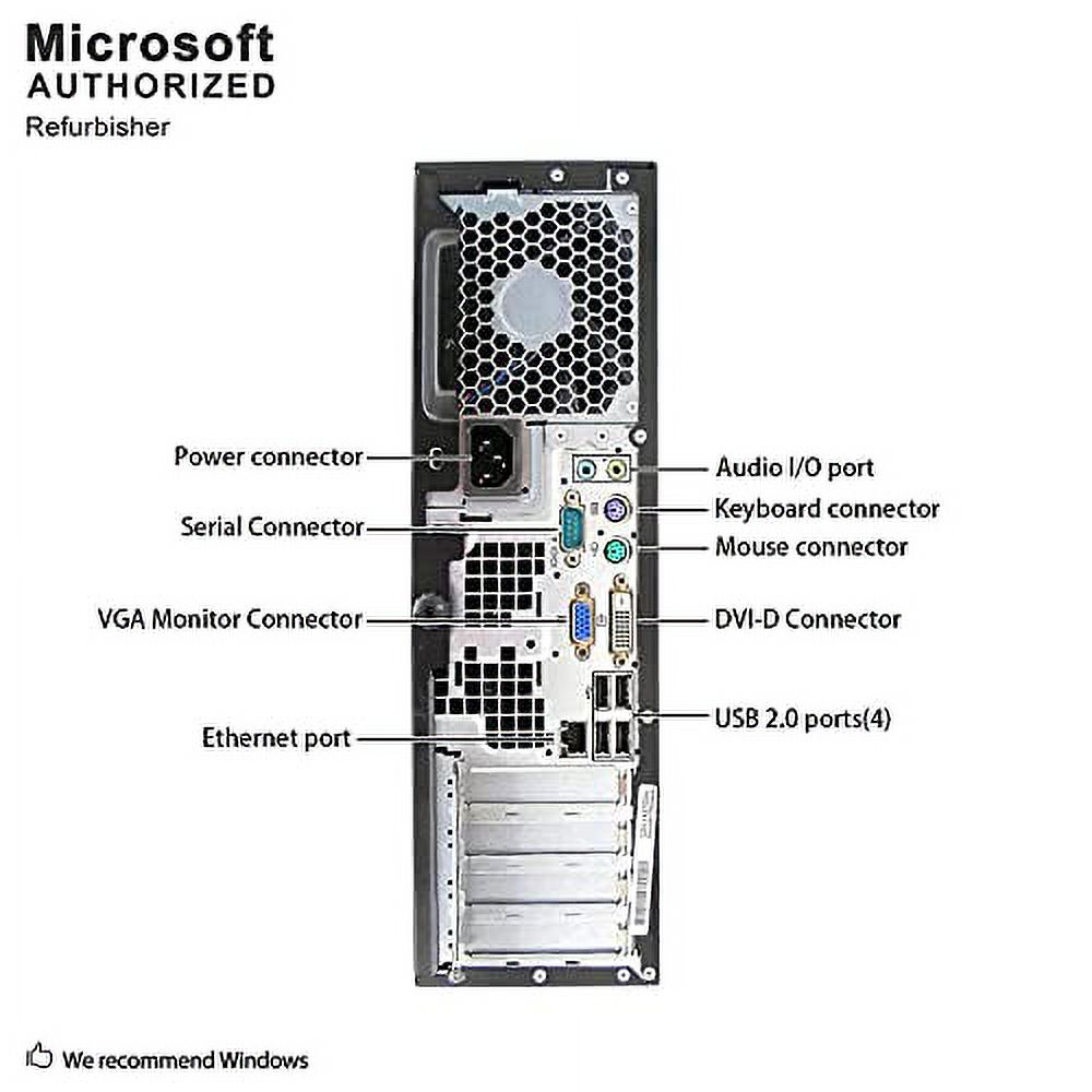 HP Compaq Pro 4300 Small Form Factor PC, Intel Quad Core i5-3470 up to 3.6GHz, 16G DDR3, 512G SSD, DVD, WiFi, BT 4.0, Windows 10 64 Bit-Multi-Language Supports English/Spanish/French(used) - image 5 of 5