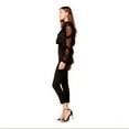 thumbnail image 6 of Bardot BLACK Women's Matteus Flocked Semi Sheer Dot Blouse, US 6/Small, 6 of 10
