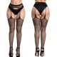 thumbnail image 5 of Leggings de cintura alta para mujer Muslo de encaje elástico inferior de rejilla JM, 5 of 5
