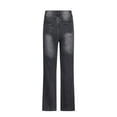 thumbnail image 5 of CaComMARK PI Women's Pants Clearance Women's Casual Solid Color Loose Broad Leg Trousers Full Length Jeans Black, 5 of 7