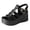 Black, variant on Rokment Platform Wedge Gladiator Dressy Sandals for Women Vintage Roman Leather Open Toe Ankle Strap Chunky High Heels Fashion Casual Comfortable Walking Summer Beach Dress Shoes Black Size 6