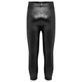 thumbnail image 4 of Oyolan Girls Jazz Dance Leggings Metallic Ribbed Elastic Waistband Solid Color Toursers for Hip-hop Performance Black 100, 4 of 7
