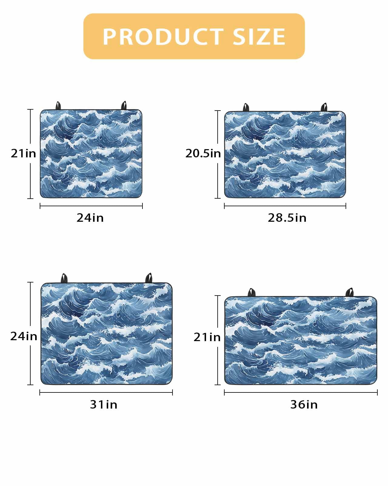 nqOlkjepod Large Induction Cooktop Protector Mat 28.5"x20.5", Ocean Waves Stove Top Covers for Electric Stove, Summer Beach Coastal Nautical Watercolor Stove Burner Cover Mats, Glass Top Stove Cover