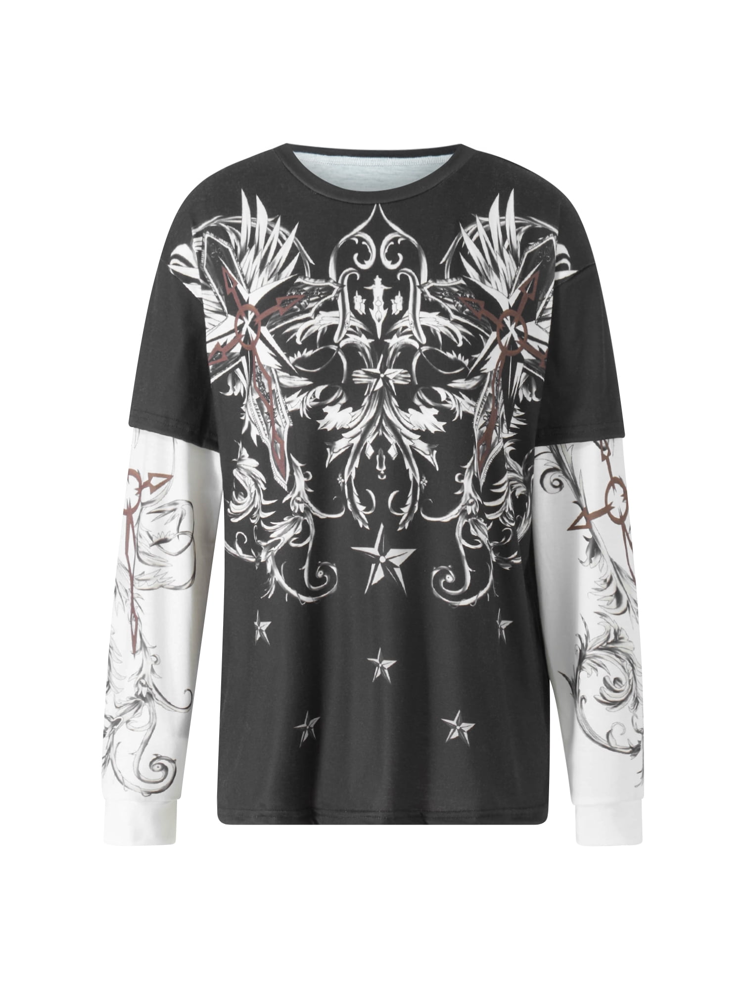 Y2k Fairy Grunge Graphic Long Sleeve Tees Tops Women E-Girls