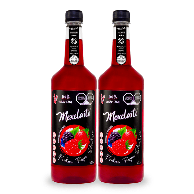 Mexclaito® Premium Jarabe/Syrop sabor Frutos Rojos 1 Litro 2 PACK Mexclaito® Premium
