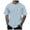 Blue, variant on Huesdet Mens Casual T-Shirts Classic Short Sleeve Knit Tees Crewneck Solid Tee Shirts(Khaki,XXL)