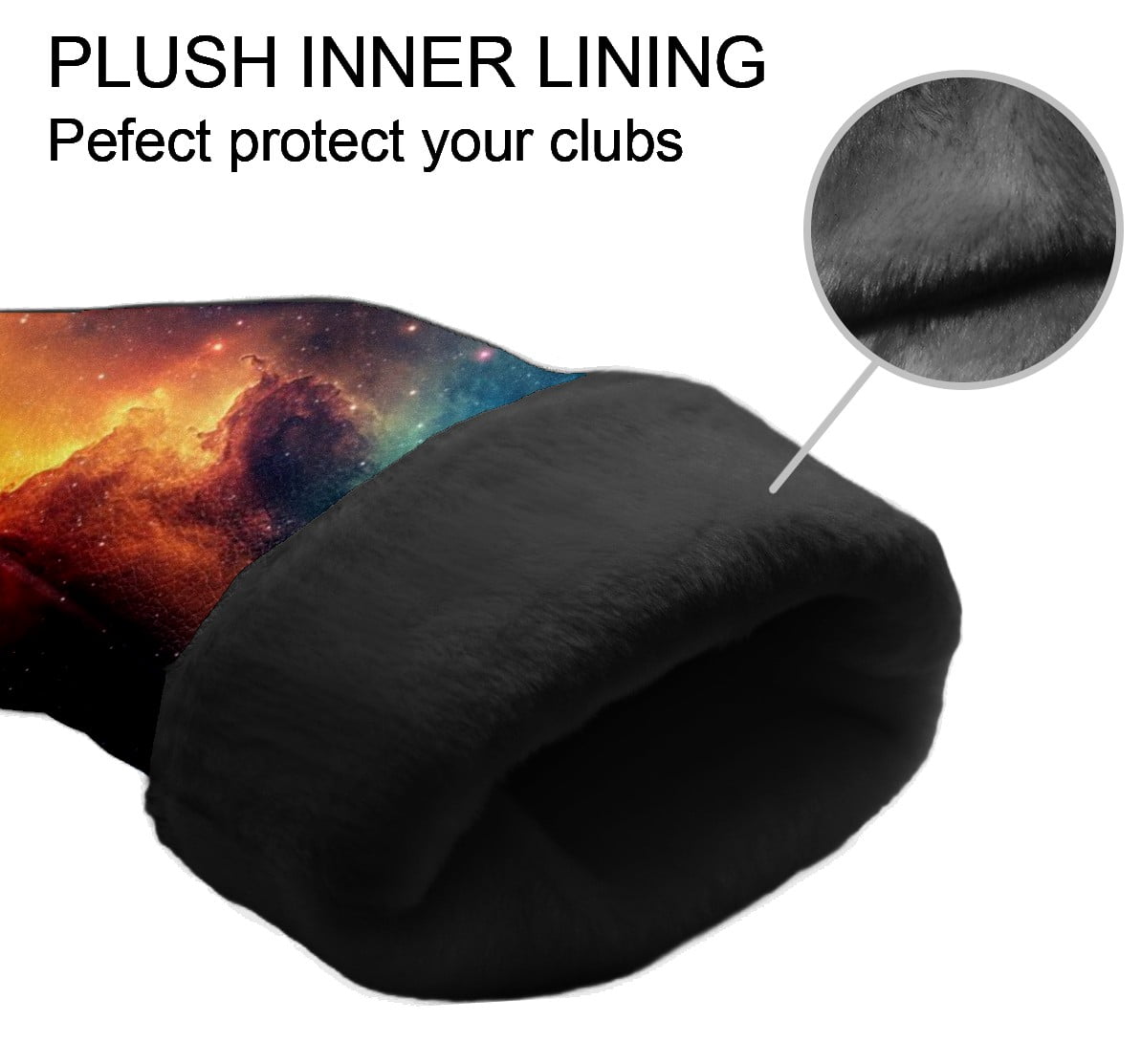 Golf Club Head Covers - Aurora Design, PU Leather, Waterproof, Fits Fairway Woods/Hybrid, Unisex, Fits Most Brands