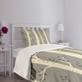 thumbnail image 5 of Ambesonne Birch Quilted Bedspread Set 2 Pcs, Trees Nature Boho Composition, Twin Size, Pale Yellow and Warm Taupe, 5 of 6